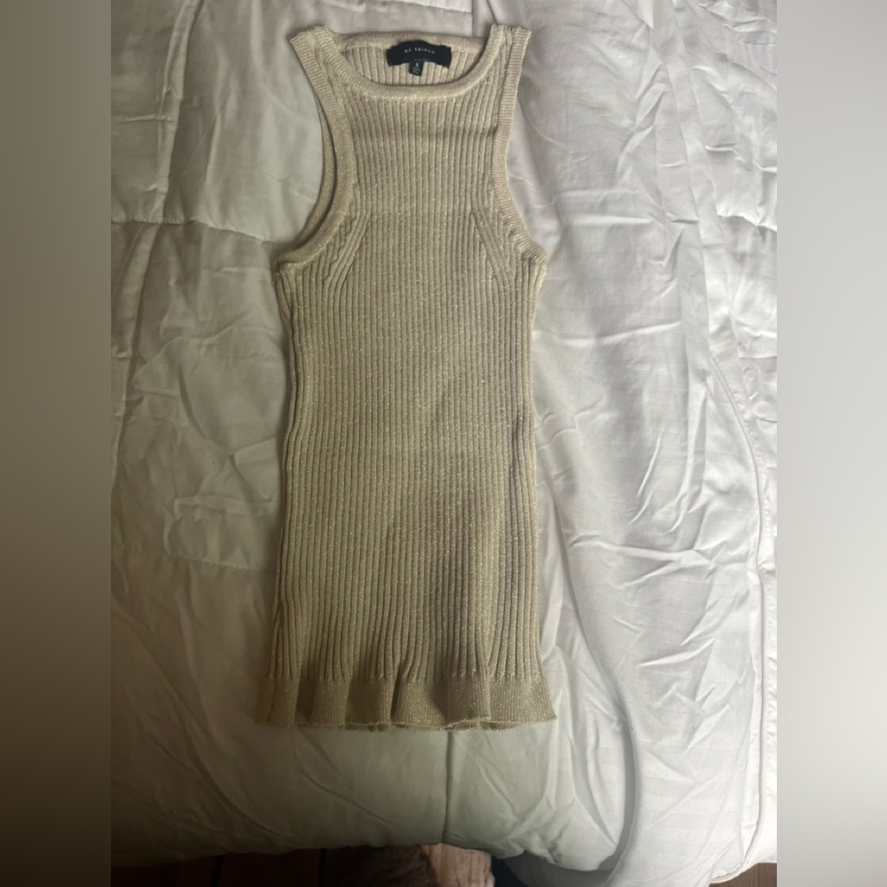 Cream Sleeveless Knit Top